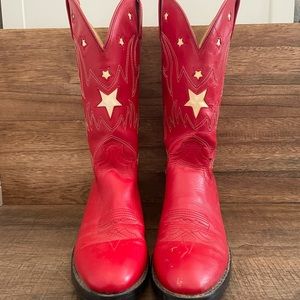 Authentic Red Justin Cowboy Boots (8W)